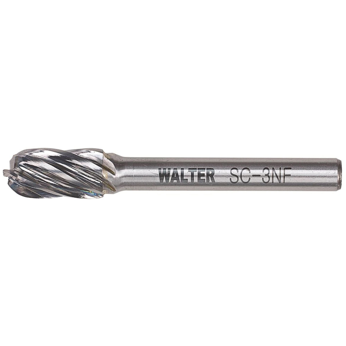 Double Cut Cylindrical Round Nose Carbide Burr, 1/2" Dia., 1" Depth of Cut