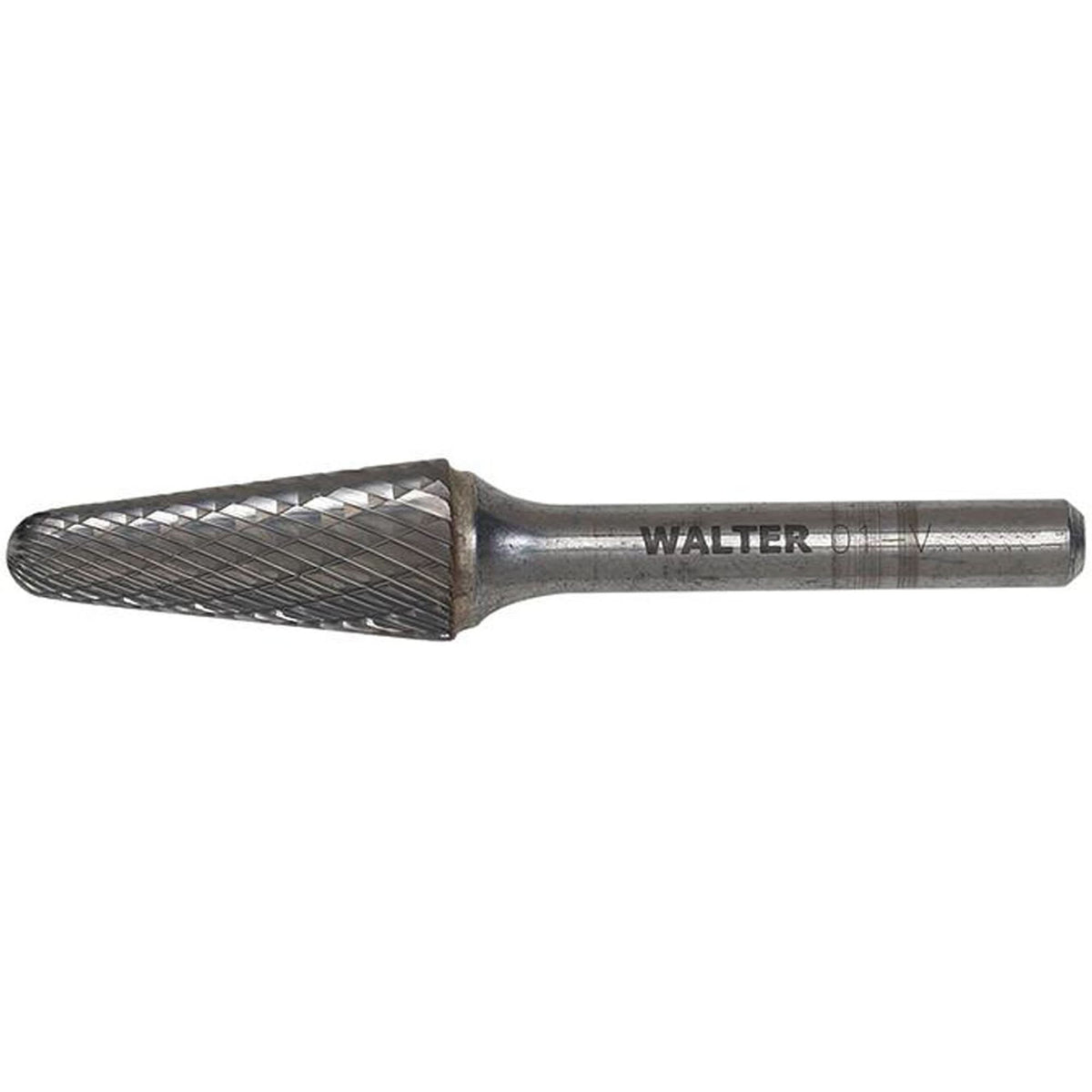 Double Cut Cone Carbide Burr, 1/2" Dia., 1/4" Shank, 1-1/8" Depth of Cut