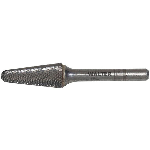 Double Cut Cone Carbide Burr, 1/2" Dia., 1/4" Shank, 1-1/8" Depth of Cut
