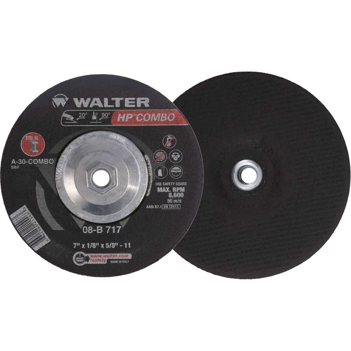 HP™ Combo Grinding and Cutting Wheel, 7" x 1/8", 5/8"-11 Arbor, Type 27, Aluminum Oxide, 8600 RPM
