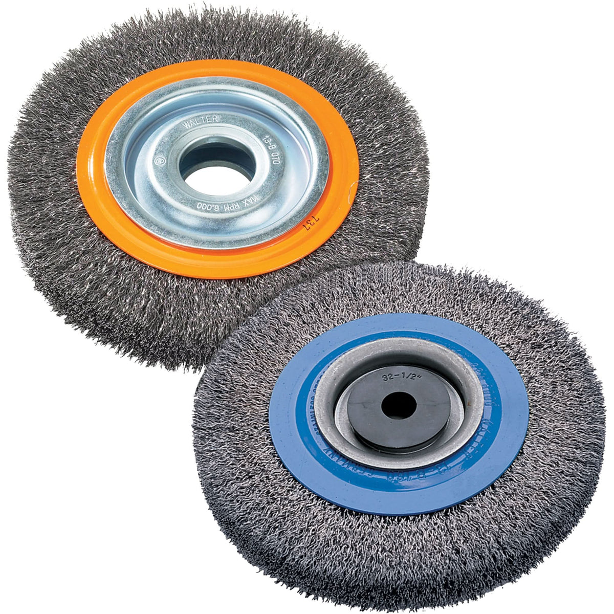 Wire Wheel Brush, 8" Dia., 0.118" Fill, 1-1/4" Arbor