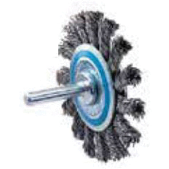 Knot Twisted Mounted Wire Wheel, 2-3/4" Dia., 0.02" Fill
