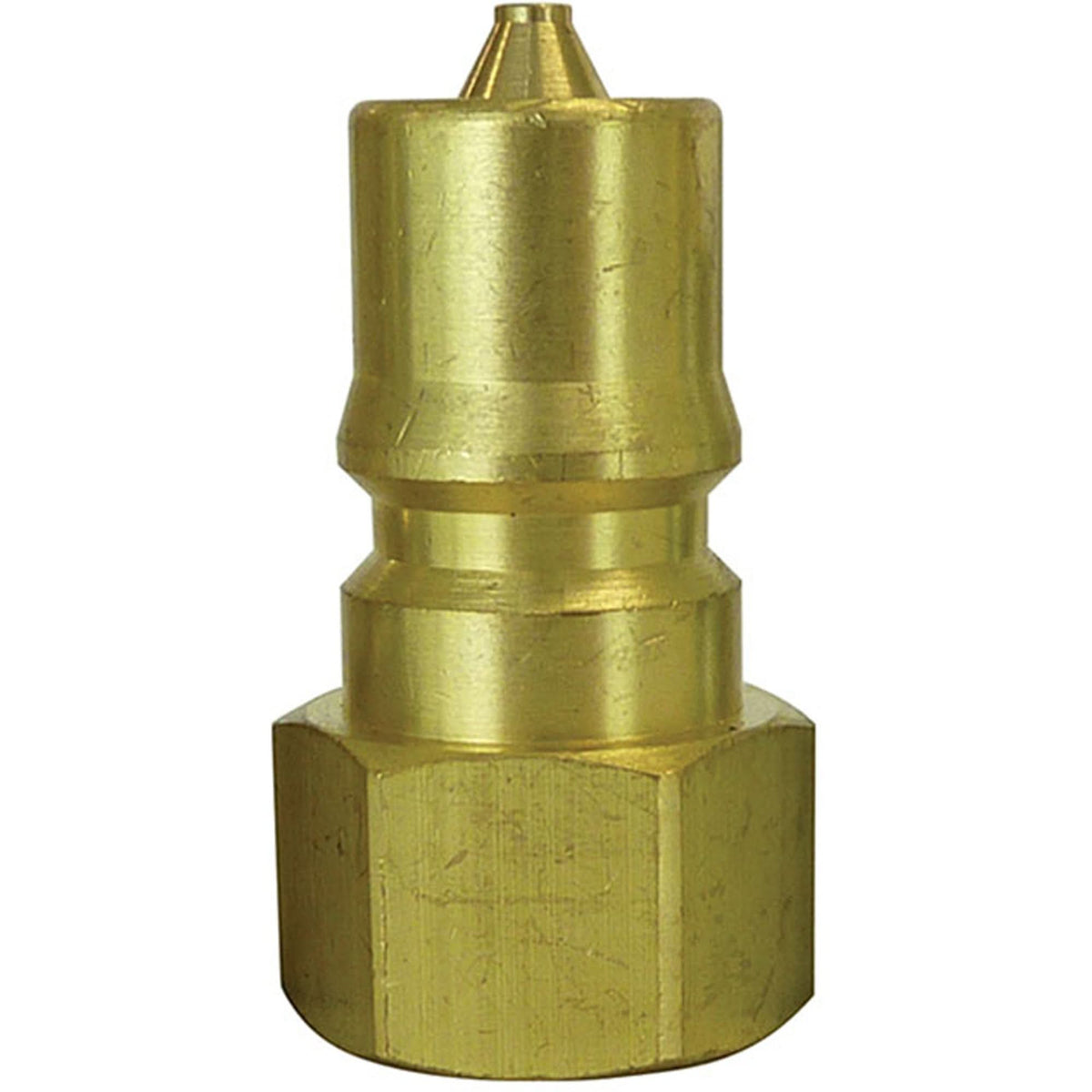 Hydraulic Quick Coupler Plug, 1/4" Dia., Brass