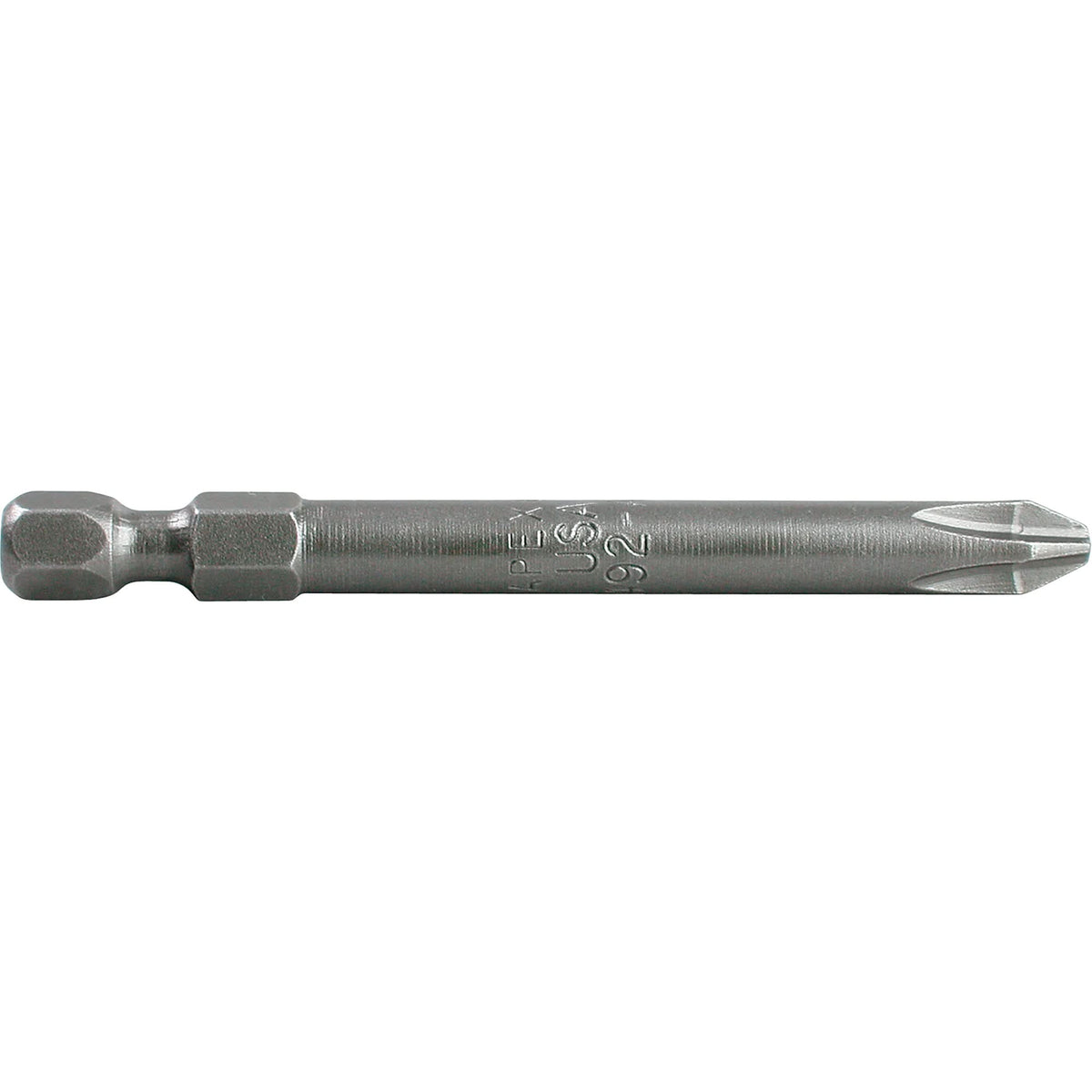 1/4" Phillips Power Drives, Phillips, #2 Tip, 1/4" Drive Size, 7-13/16" Length