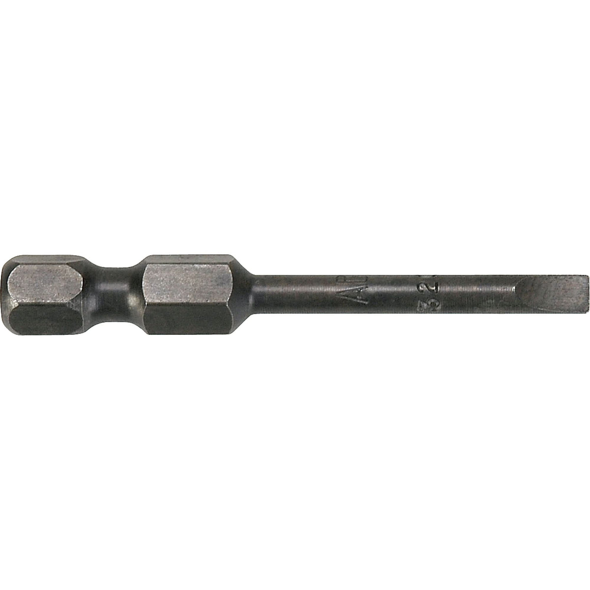 1/4" Slot Power Bits, Slot, 1/4" Tip, 1/4" Drive Size, 5" Length