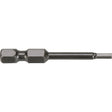 1/4" Sae Hex Power Bits, Hex, 3/16" Tip, 1/4" Drive Size, 6" Length