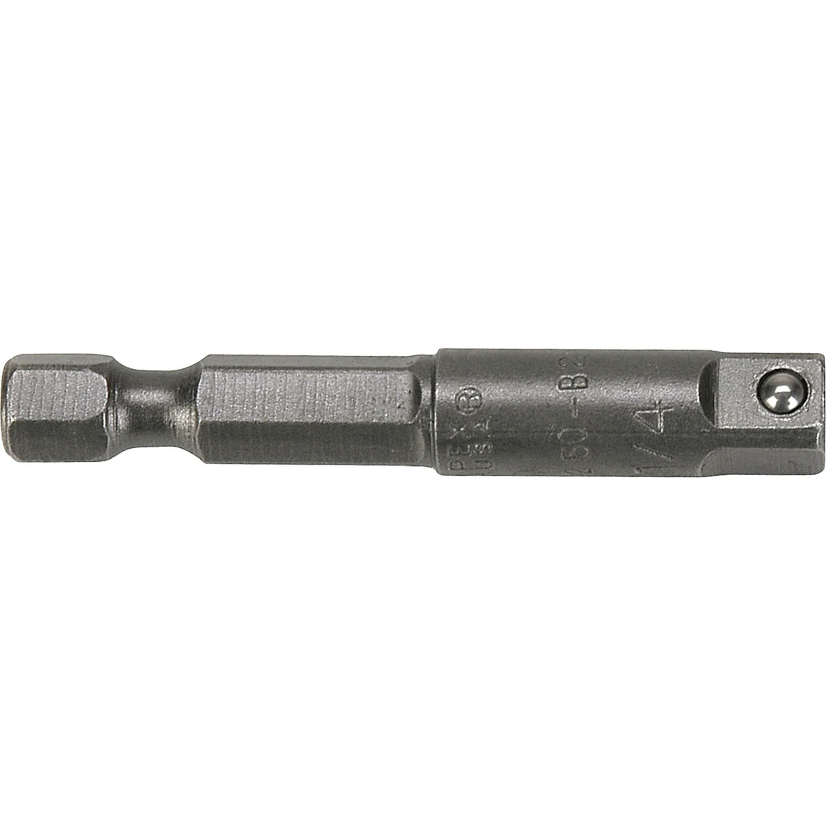 Hex To Male Square Drive Extension, 1/4" Drive Size, 2" L
