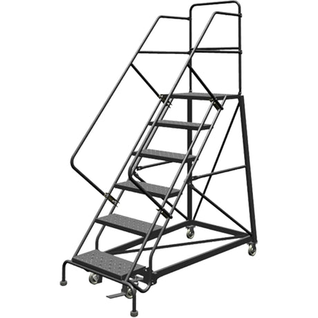 Safety Slope Rolling Ladder, 4 Steps, Perforated, 50° Incline, 40" High