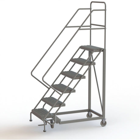 Safety Slope Rolling Ladder, 6 Steps, Serrated, 50° Incline, 60" High