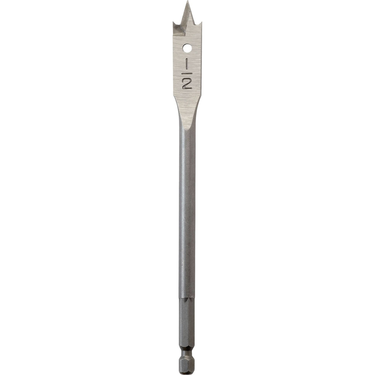 Flat Boring Bit, 1/2" Diameter, 1/4" Hex Shank, 6" Length