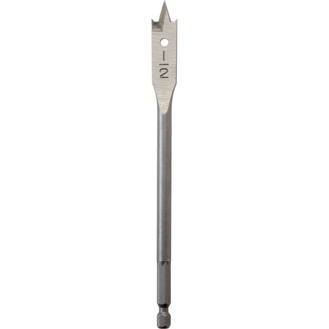 Flat Boring Bit, 1/2" Diameter, 1/4" Hex Shank, 6" Length