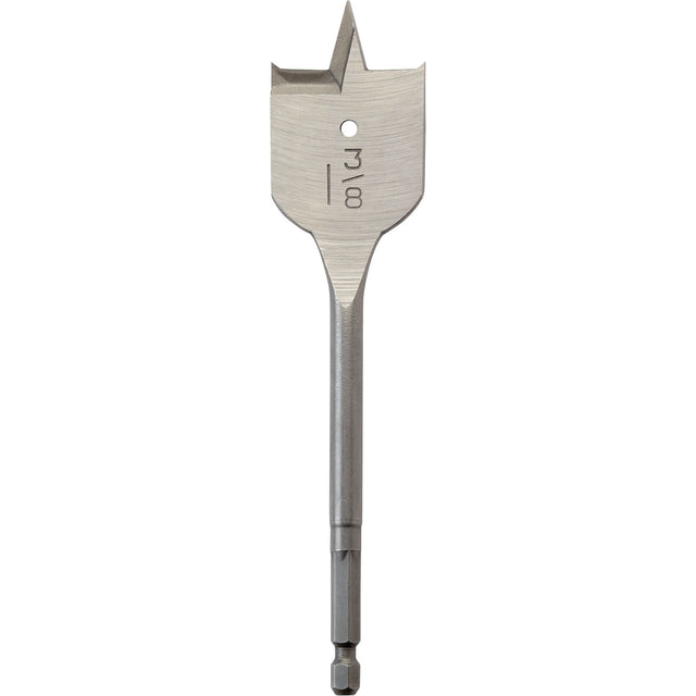 Flat Boring Bit, 1-3/8" Diameter, 1/4" Hex Shank, 6-3/4" Length