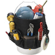 48-Pocket Bucket Buddy, 6" L x 11" W x 12" H, Polyester, Black