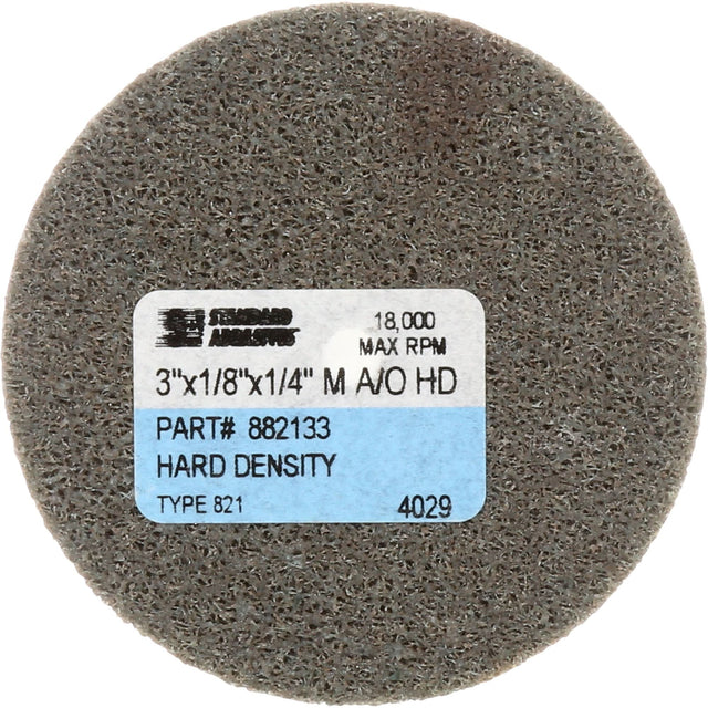 Standard Abrasives™ Unitized Wheel, 3" x 1/4", 1/4" Arbor, Fine Grit, Aluminum Oxide