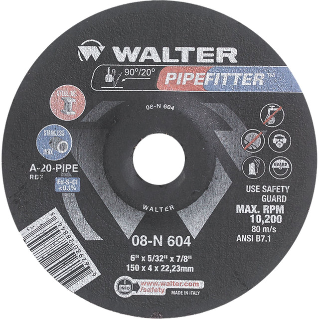 PIPEFITTER™ Grinding Wheel, 6" x 5/32", 7/8" Arbor, Type 27