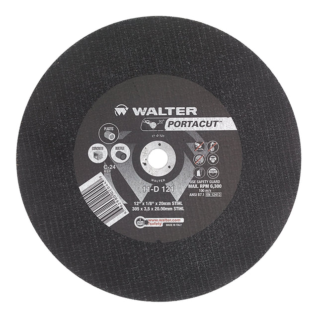 Portacut™ High Speed Cut-Off Wheel, 12" x 1/8", 7/8" Arbor, Type 1, Silicon Carbide, 6300 RPM