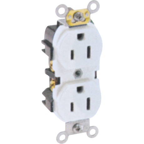 Back & Side-Wired Straight Blade Receptacle with Steel Strap
