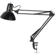Swing Arm Clamp-On Desk Lamps, 100 W, Incandescent, C-Clamp, Black