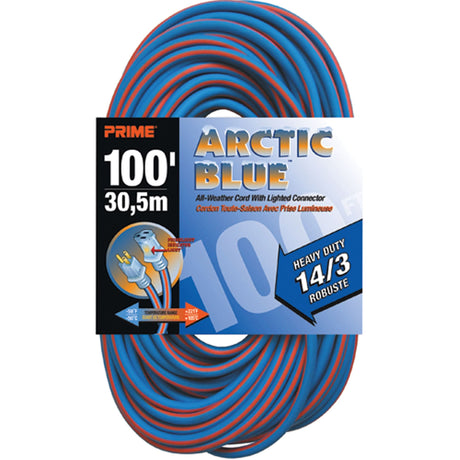 Arctic Blue™ Extension Cord, All-Weather, SJEOW, 14/3 AWG, 13 A, 100'