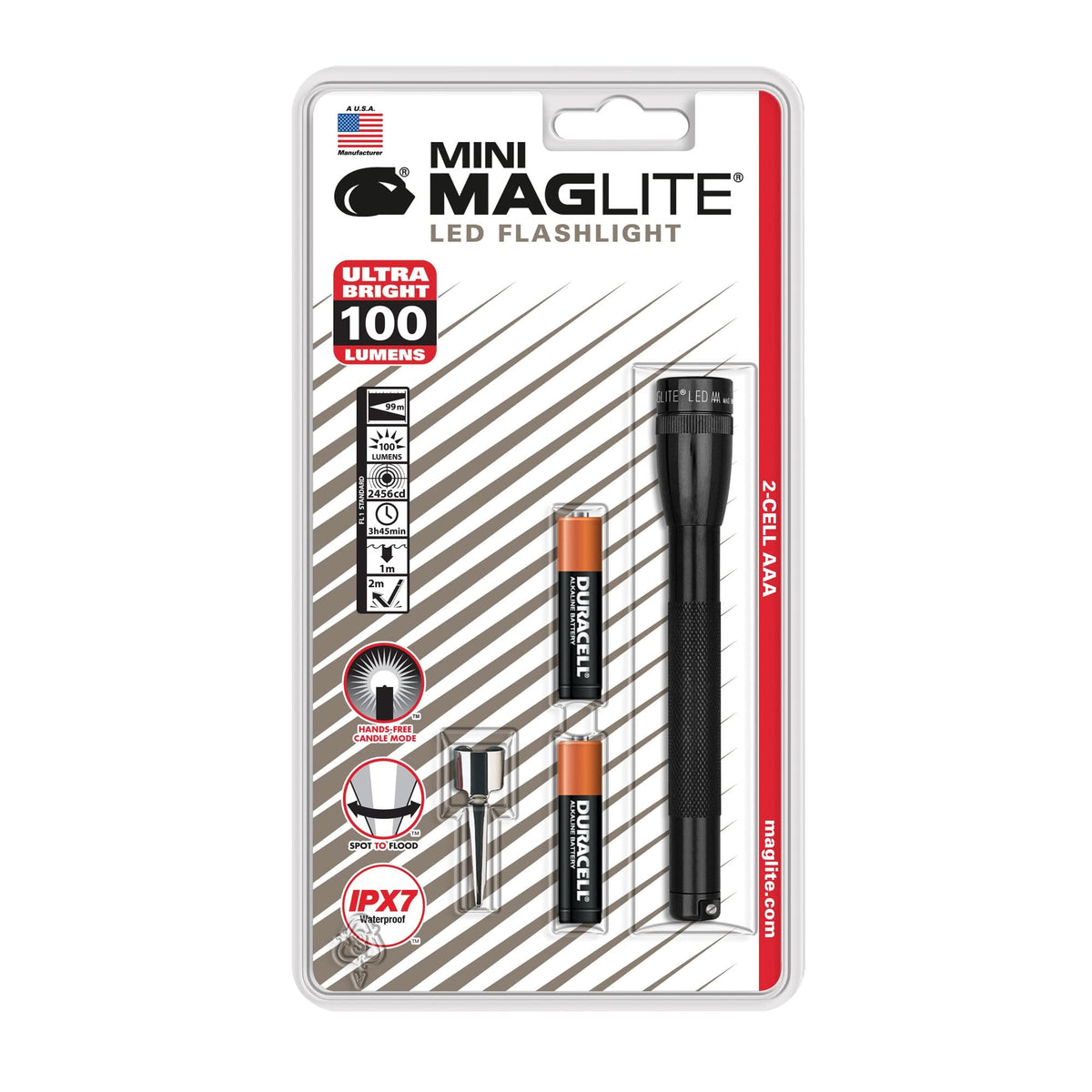 Mini® Flashlights, LED, 100 Lumens, AAA Batteries