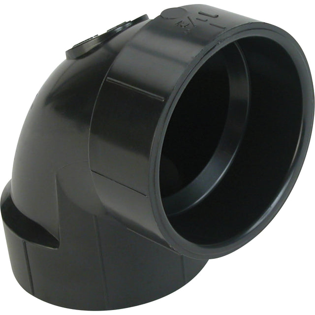 90° Elbow Fitting, Hub x Hub, Plastic, 1-1/4"