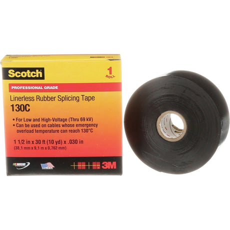 Scotch® Linerless Rubber Splicing Tape, 38 mm (1-1/2") " W, 9 m (30') " L