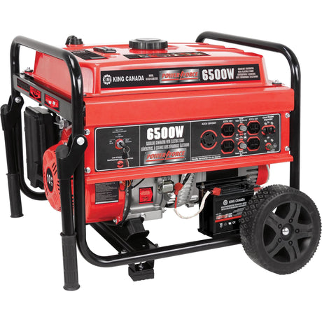 Electric Start Gas Generator with Wheel Kit, 6500 W Surge, 5000 W Rated, 120 V/240 V, 20 L Tank