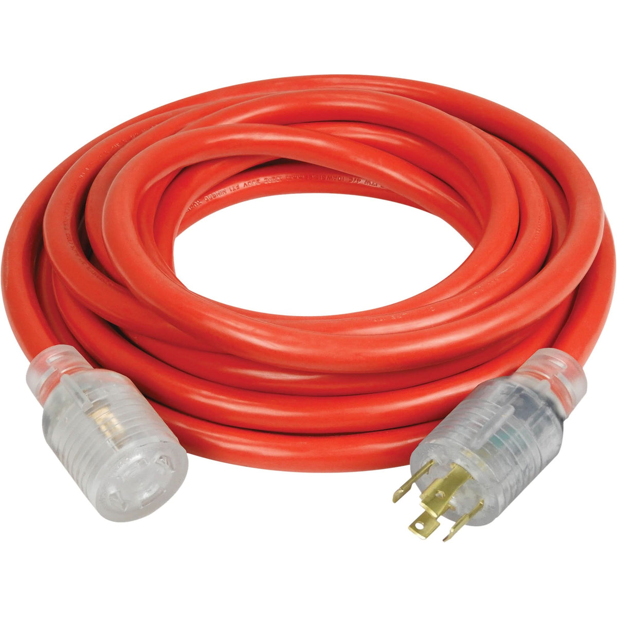 Generator Extension Cord with Quad Tap, Outdoor, 10 AWG, 30 A, 4 Outlet(s), 25'
