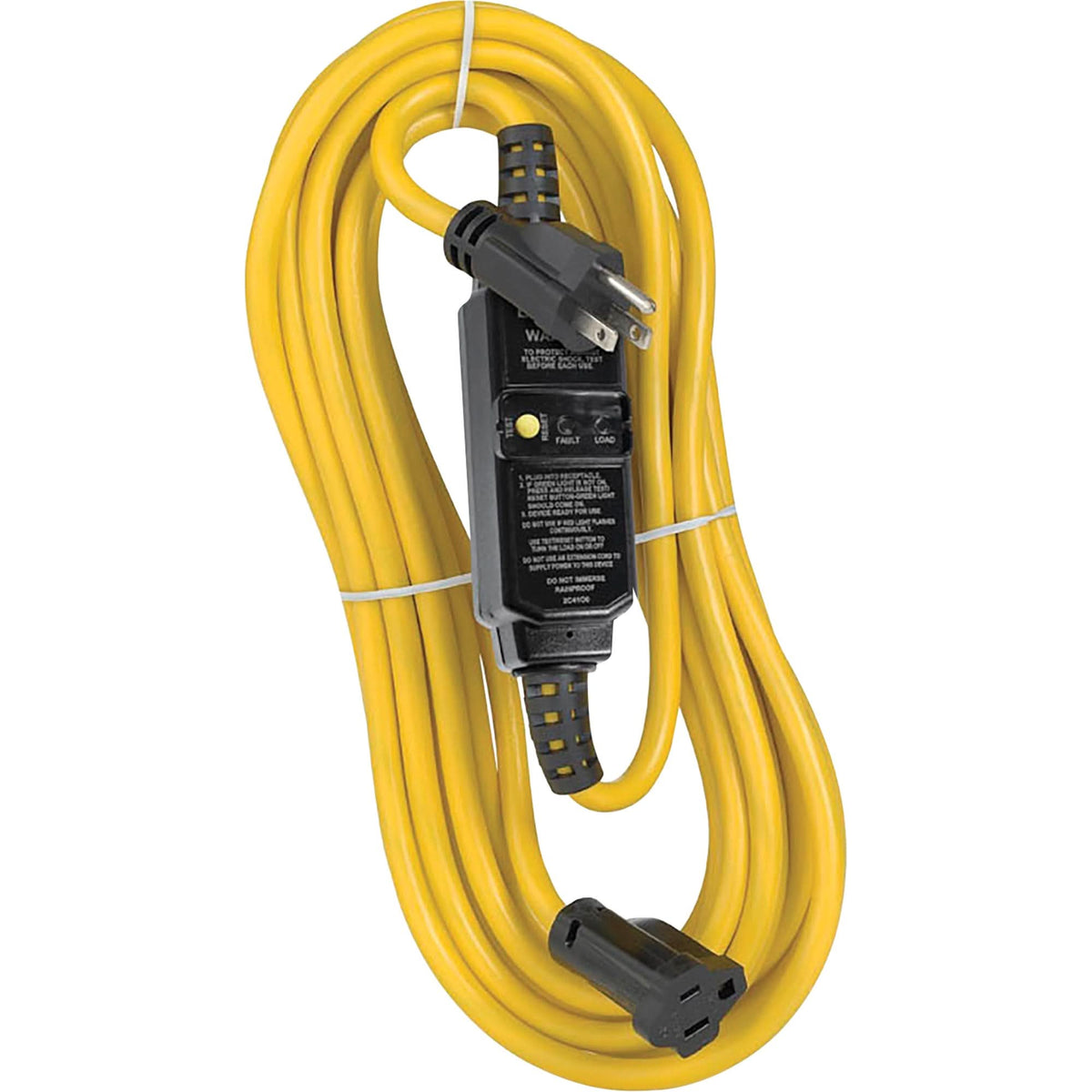 Self-Test Automatic Reset GFCI Cord Set, 120 V, 15 A, 25' Cord