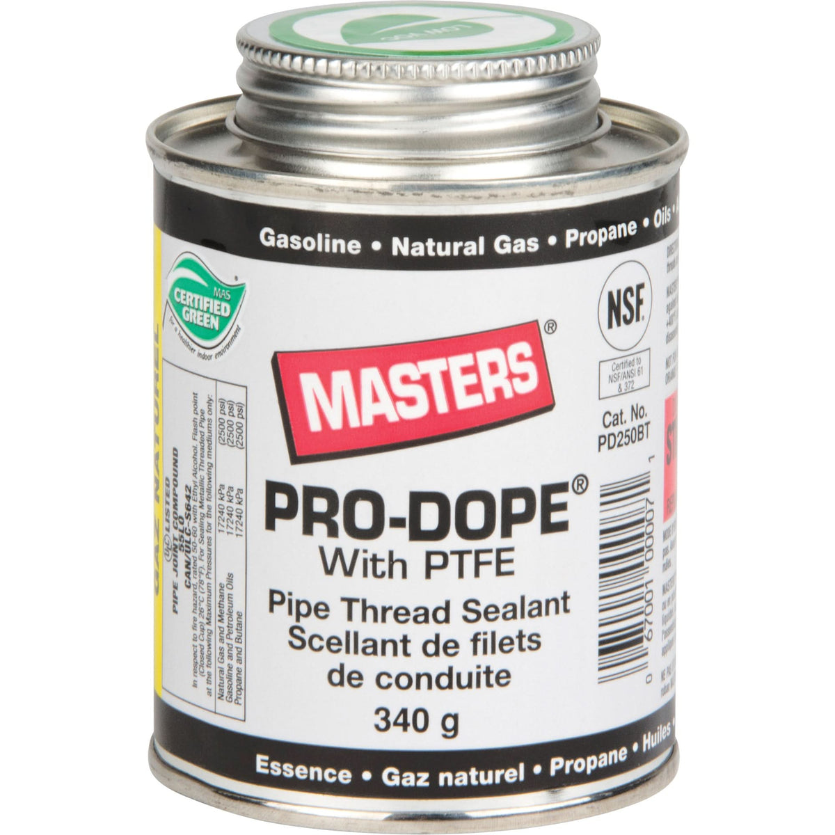 Pipe Thread Sealant, Brush Can, 250 ml, -129° C - 204° C/-200° F - 400° F