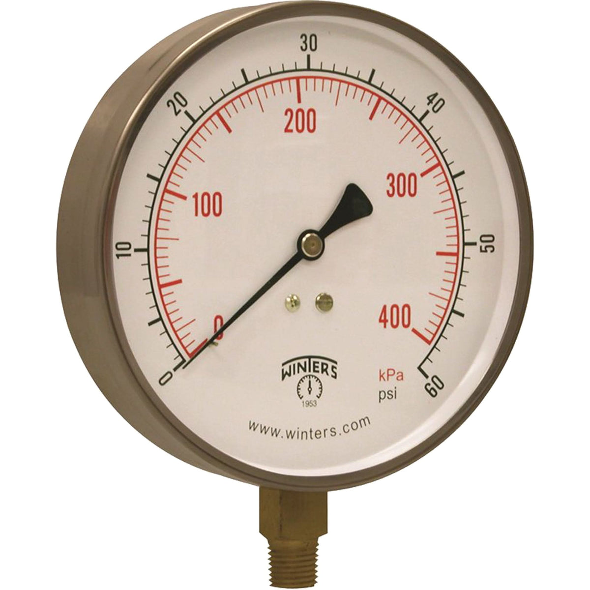 Stainless Steel Pressure Gauge, 2-1/2" , 30" Hg Vac., Bottom Mount, Liquid Filled Analogue