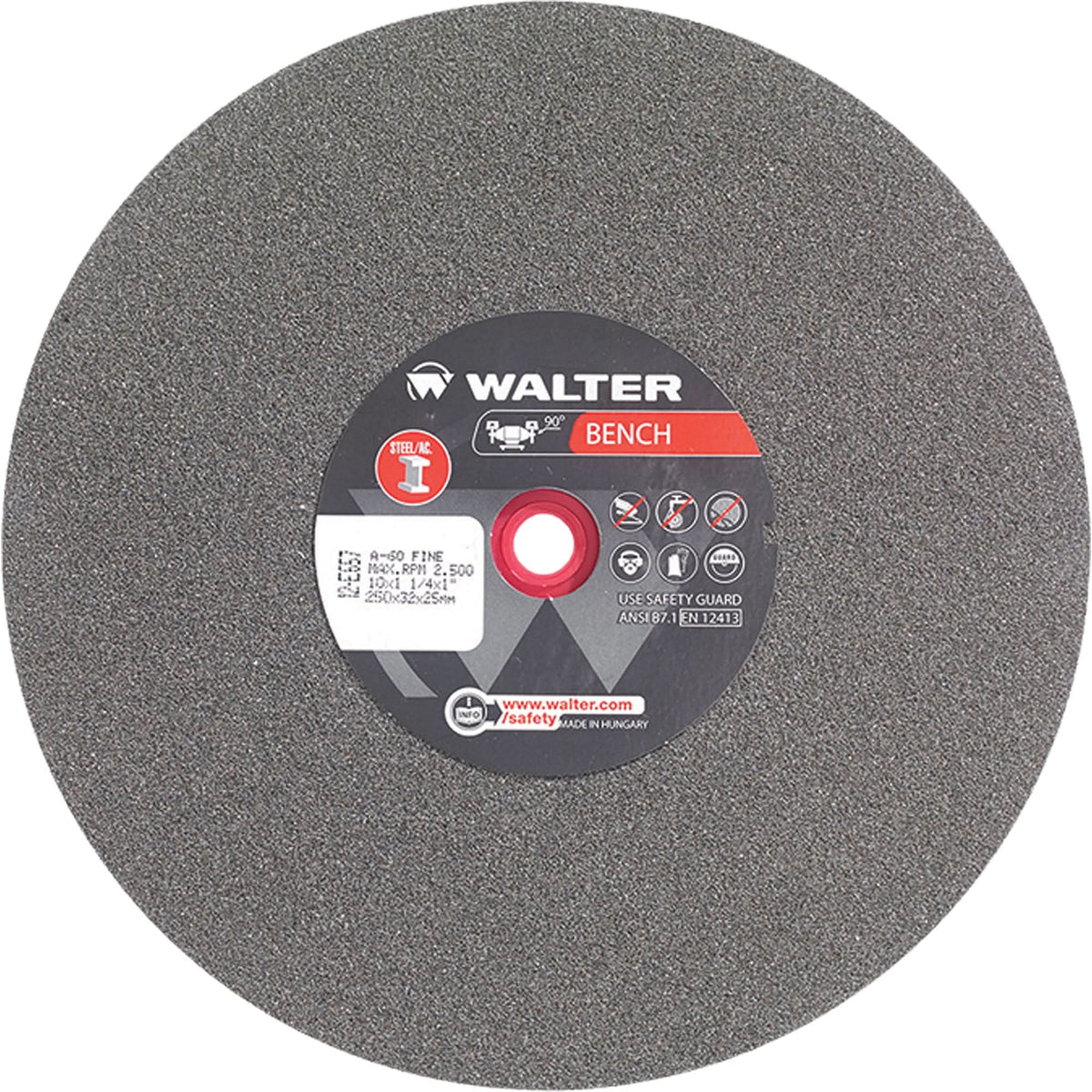 Bench Grinding Wheel, 10" x 1-1/4", 1" Arbor, 1